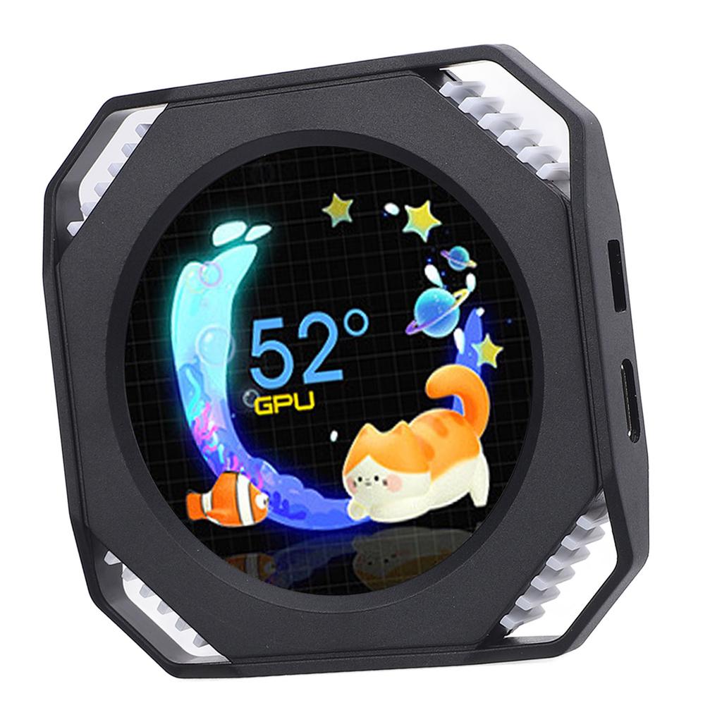 2.1 Inch Computer Secondary Screen DIY Dynamic Theme Water Cooler Screen USB RGB GPU CPU Temperature Display PC Case
