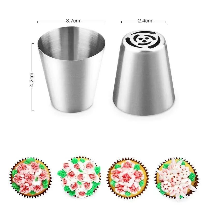 Stainless Steel Russian Tulip Icing Piping Cake Nozzles Cream Pastry Decorating Tips Set Cupcake Cake Decorating Tools