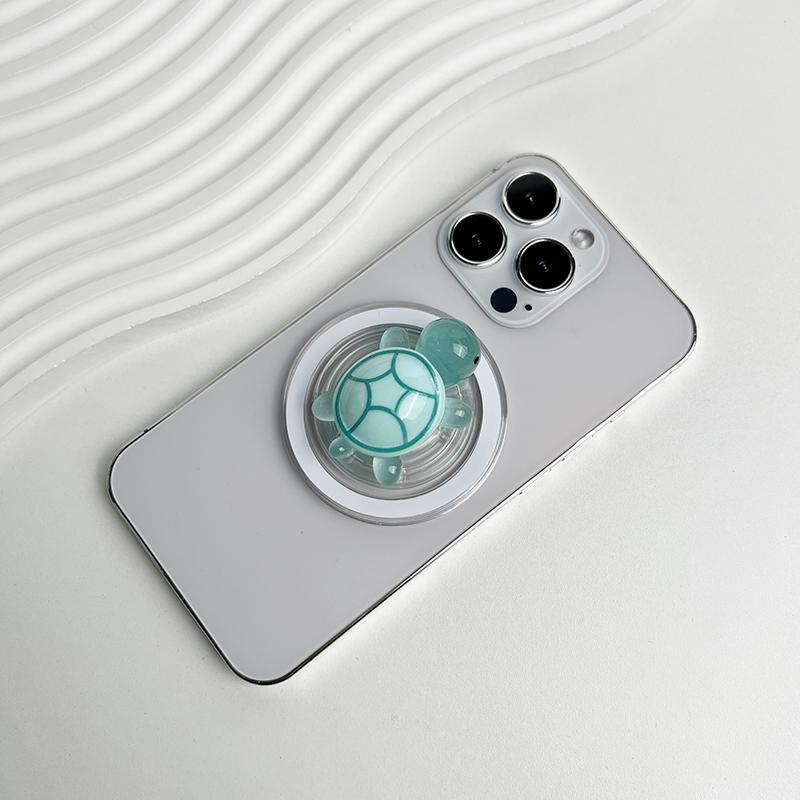 1PC Glow-in-the-Dark Turtle Phone Holder Mini Resin Turtle For Magsafe IPhone Mac Samsung Safe Ring Finger Expanding Stand