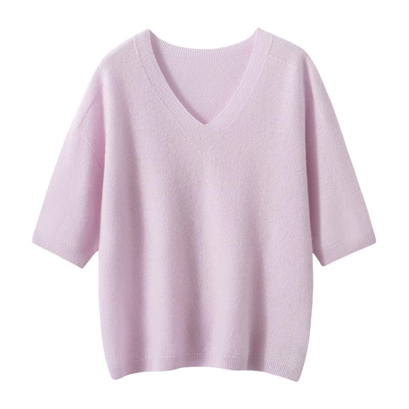 Autumn/Winter 100% Pure Cashmere V-Neck Casual Loose Knit Sweater