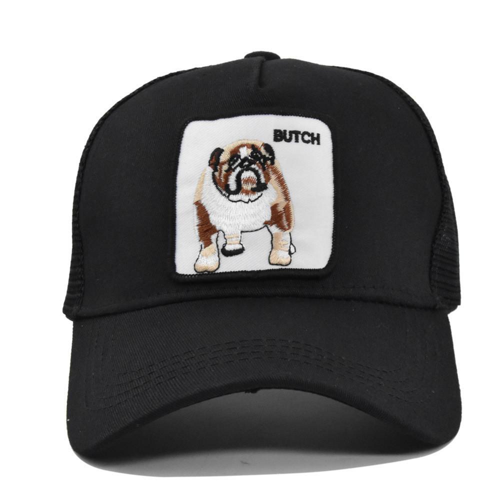 Cap Tongue Duck Animal Patch Bulldog Embroidered Baseball Cap Curved Brim Hat