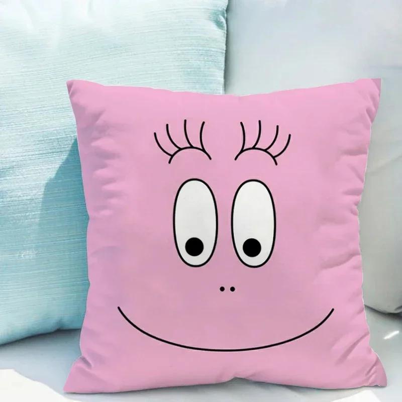 Les Barbapapa Pillowcases Cushion Cover X Double-sided Printing  for Sofa Cushions Covers Short Plush Couch Pillows Pillow