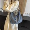 Große Tragetasche Damen Denim Schultertasche Unterarmtasche