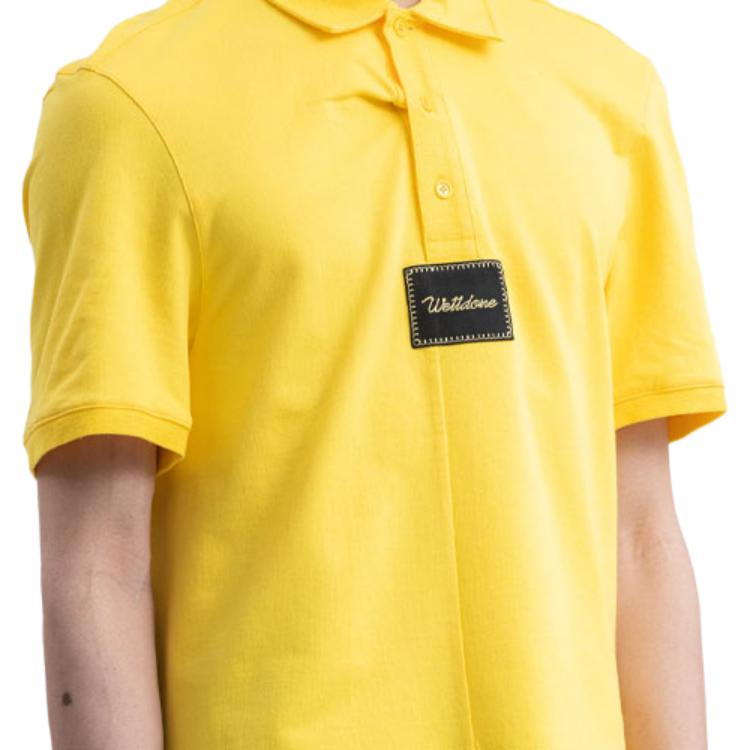WE11DONE Embroidered Logo Short Sleeve Polo Shirt Unisex tops Yellow WD-TT0-21-523-U-YE