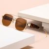 2025 High-End European & American Fashion UV-Protective Geometric Metal Sunglasses