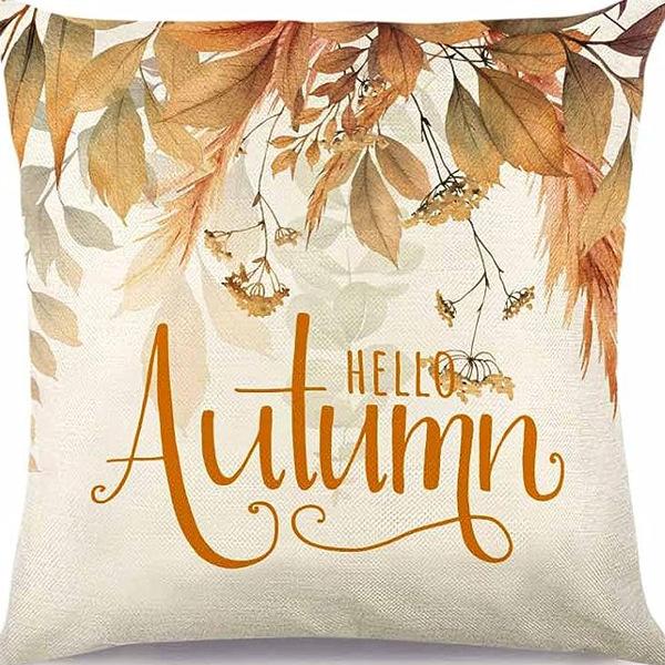 Autumn Harvest Sofa Pillow Pumpkin Decorative Cushion Small Animal Squirrel Print Cushion Cover Pillow Cover