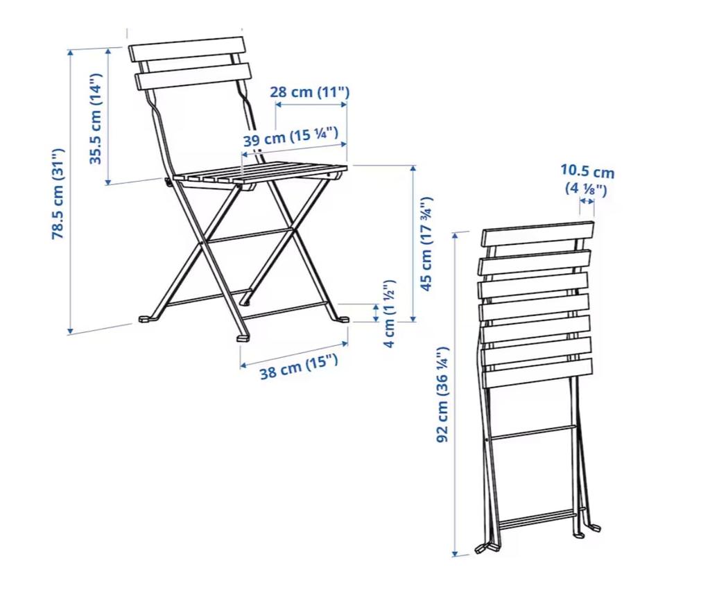 TARNO Folding Chair, Acacia Wood and Steel [IKEA] (00165128)