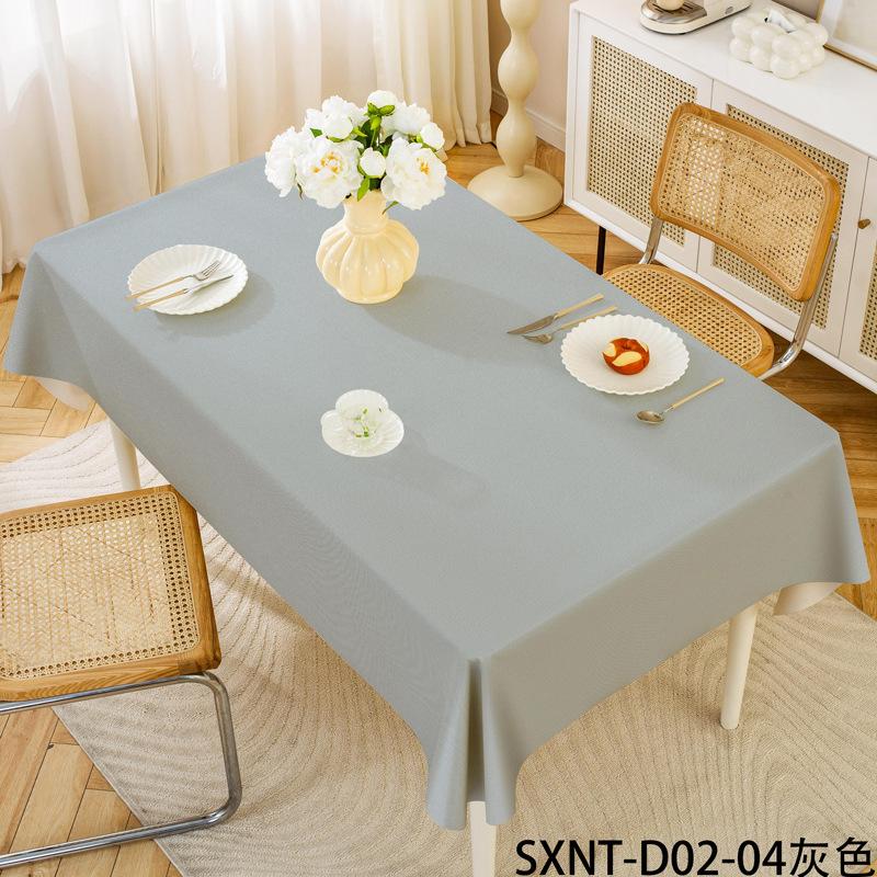Anti-slip Fruit Stand Plaid Tablecloth PVC Waterproof and Oil-proof Rental House Solid Color Rectangular Table Coffee Table Tablecloth