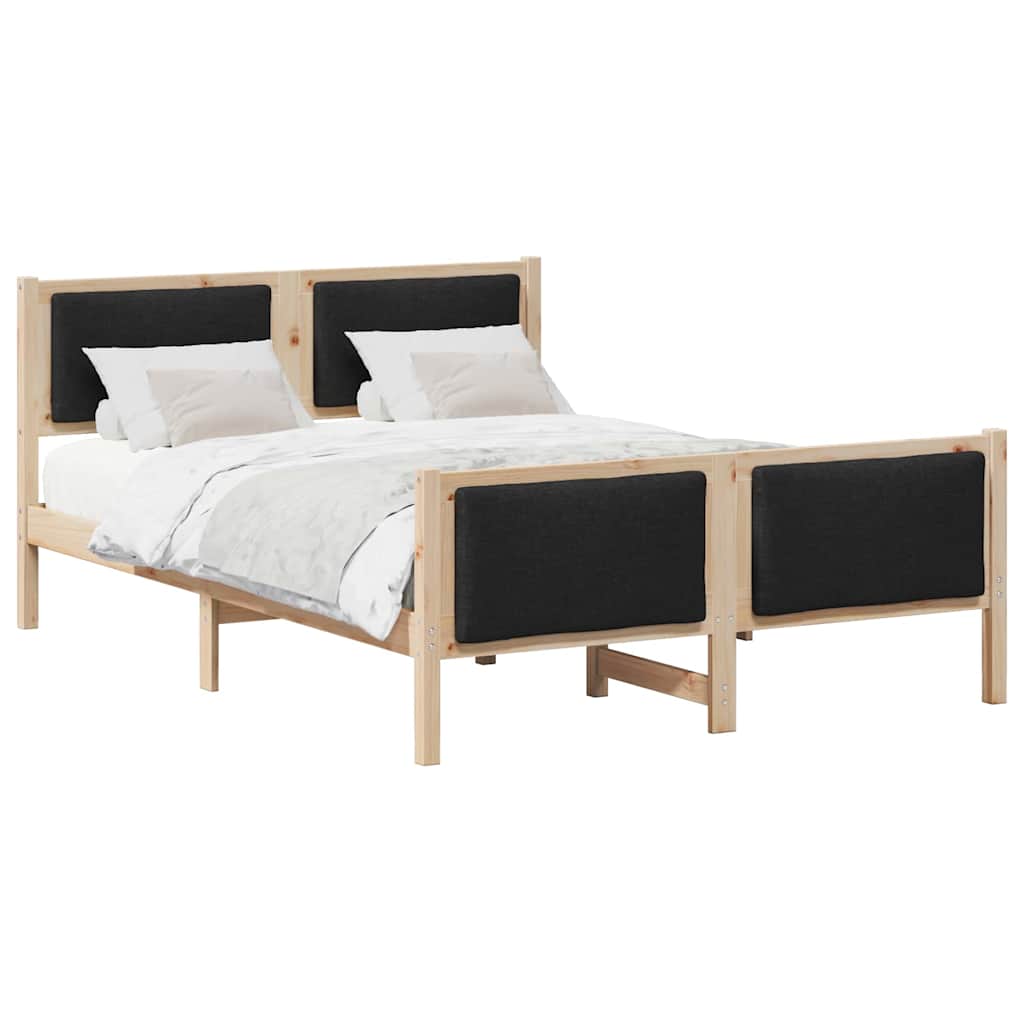 Bed Frame with Headboard Black 135 x 190 cm Fabric