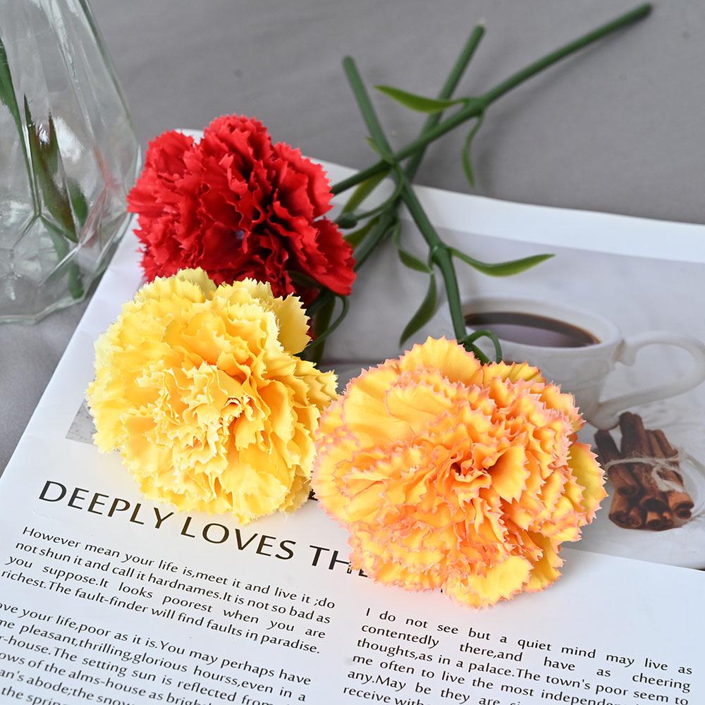 Artificial White Carnation Bouquet - Nordic Style Decorative Fake Flowers Mother's Day Gift