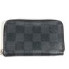 Louis Vuitton N63076  Damier Graphite zip-around coin purse Wallet Coin Case