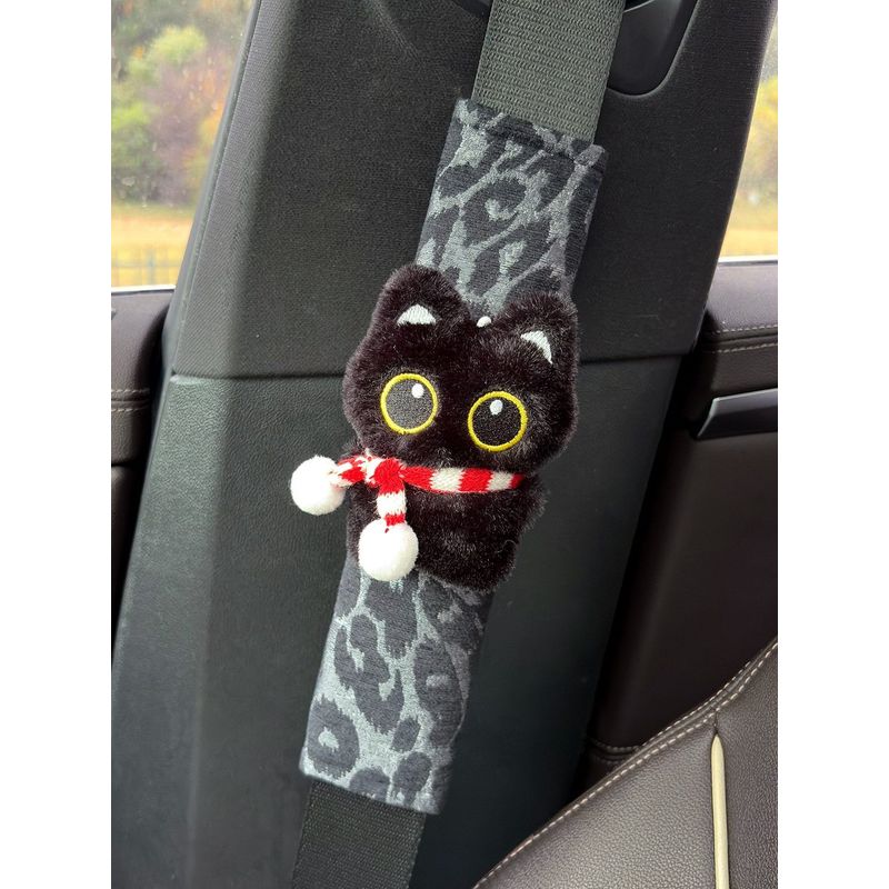 Cute Cat Car Seatbelt Shoulder Pads Creative Car Seatbelt Shoulder Protectors Anti-Strangle Protection Covers for Car Interior