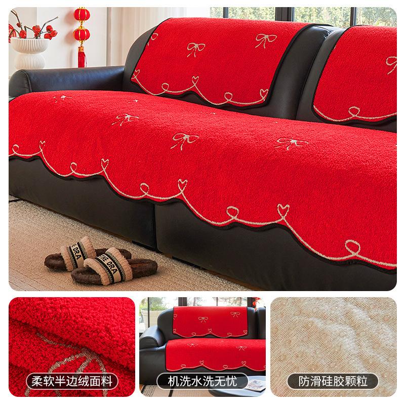 

Autumn And Winter Special-Shaped Sofa Cushion Irregular Light Luxury Straight Row Sofa Seat Cushion High-End Non-Slip Cover 90*70cm