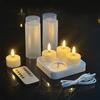4/6/12 Holes Flameless Tea Light Candles Rechargeable Flickering LED Candles LED Votive Candle Battery Operated Electric Candles