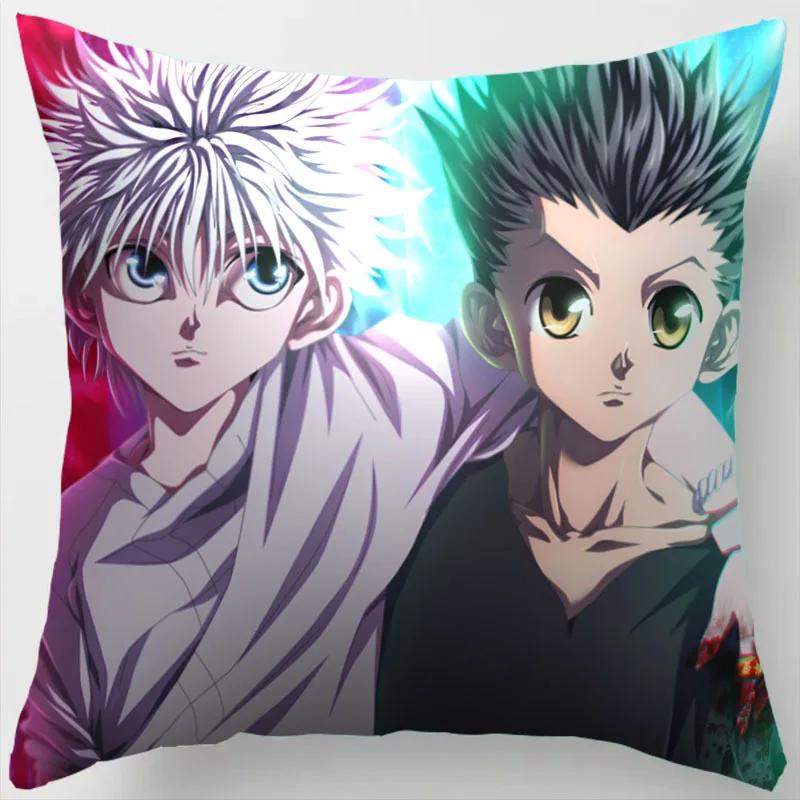 45CM Anime HUNTER Hisoka Kurapika Killua Zoldyck Druck Kissenbezug Wohnzimmer Zuhause Sofa Auto Dekoration Kissenbezug Kissenbezug