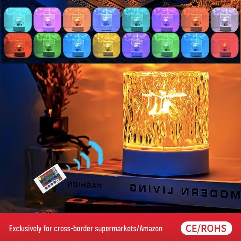 

Светодиодный проекционный светильник Aurora Flame: 16-цветный пульсирующий потолочный и настольный атмосферный светильник для прикроватной тумбочки. 16-color RGB with remote (plug-in)