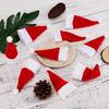 Mini Christmas Cutlery Holder Bag Xmas Hat Knife Fork Spoon Set Pockets Bags Party Dinner Table Tableware Organizer Decoration