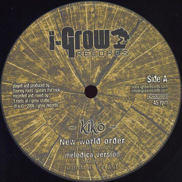 

10inch Record KIKO IPLANT New World Order Spiritual Livin IGROW003 IGrow Records 2006 UK Reggae Ska Dub Used