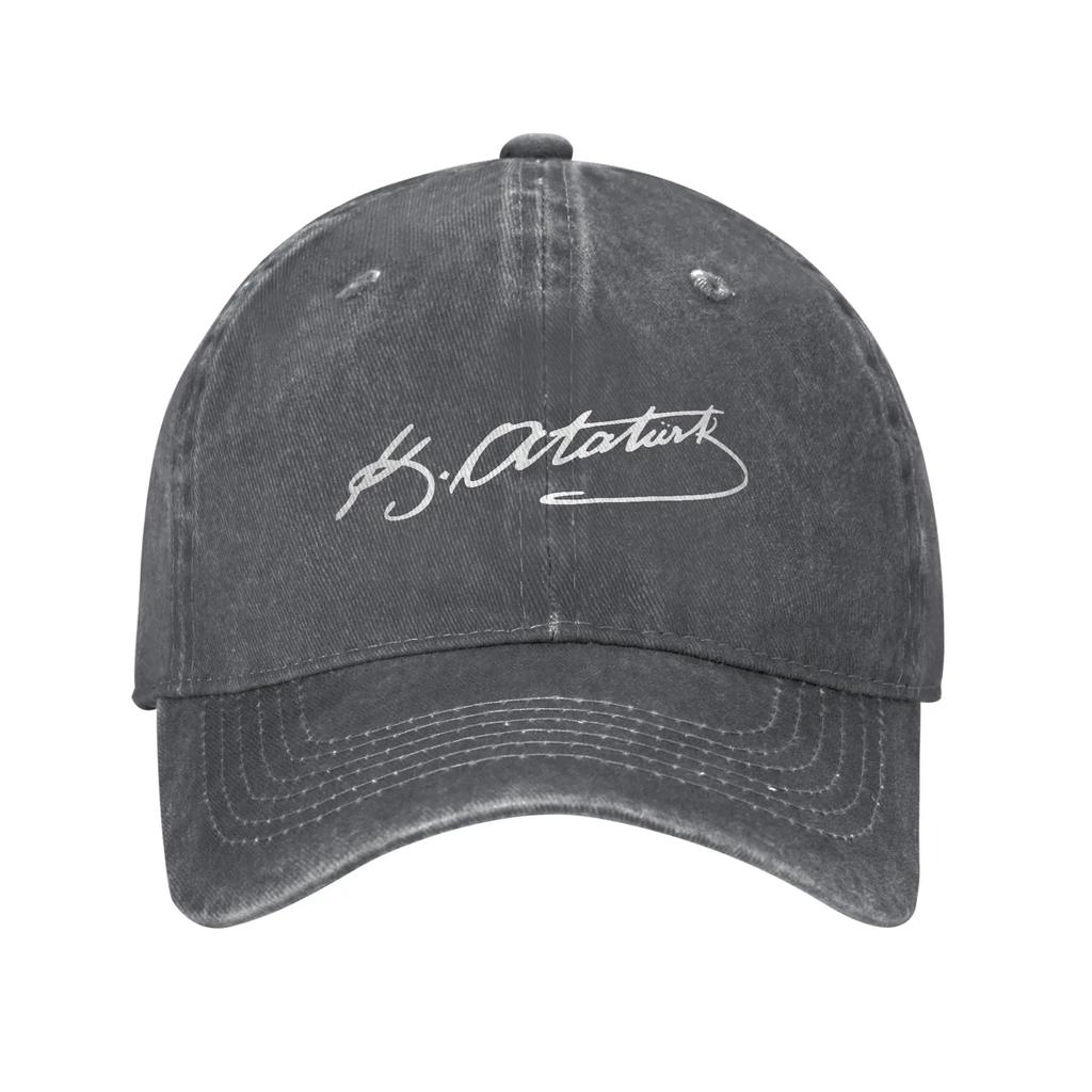 Mustafa Kemal Ataturk Signature Men Women Baseball Caps Turkey Distressed Denim Cap Hat Outdoor Running Golf Adjustable Headwear