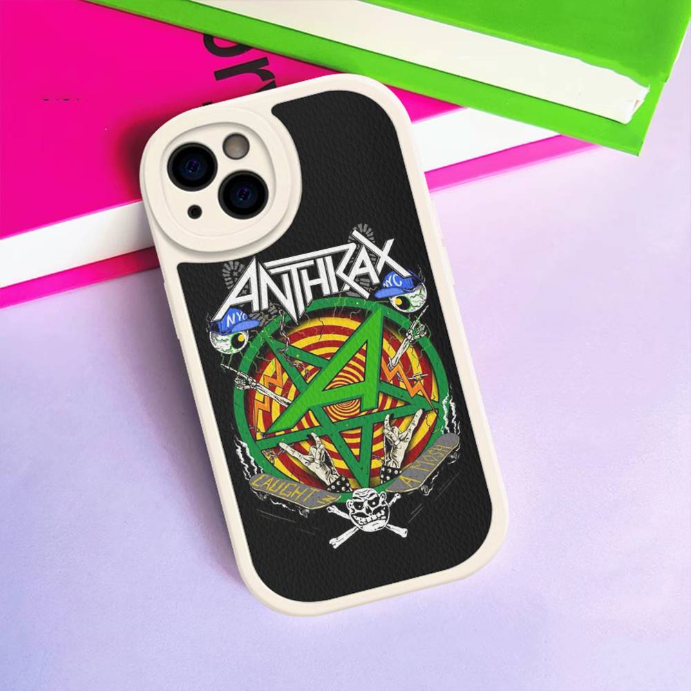 

A-ANTHRAX Band Phone Case For IPhone 16 15 14 13 12 11 Pro Max Plus Leather Cover iphone 12pro
