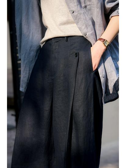 Women's Spring Summer Loose Linen Wide-Leg Pants - Slimming, Breathable, Casual Style
