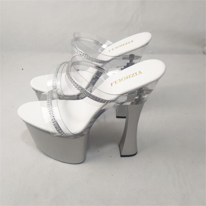 Super high heels thick heels table shoes, waterproof platform platform platform sandals 2025 summer new women's shoes 17CM/cm