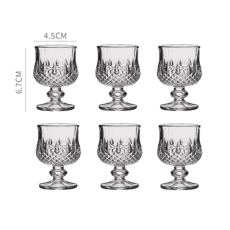 50ml Exquisite Cocktail Glass Vintage Carved Small Wine Glass Party Transparent Sweet Wine Glass Spirits Cup High End Drinkware