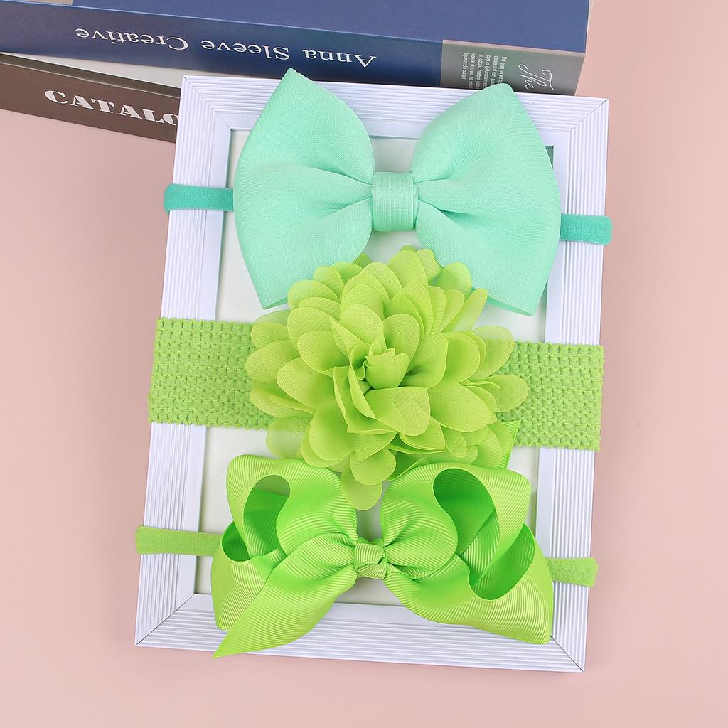 3PCS Chiffon Flower Headbands Baby Girls Hair Bows Headband Elastic Soft Nylon Hairbands for Baby Turban Infant Hair Accessories