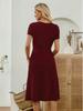 Women's Summer Solid Color Slim Fit Dress with Round Neck