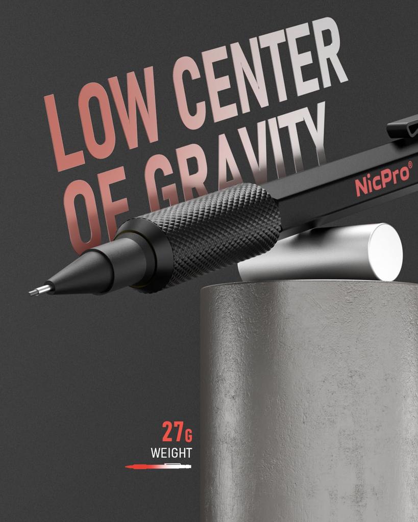 Nicpro 0.7mm Mechanical Pencil Set with Case, MP2000, 3 Metal Artist Mechanical Pencils, 6 Tube HB Lead Refills, Eraser, and Weather-Resistant Barrel