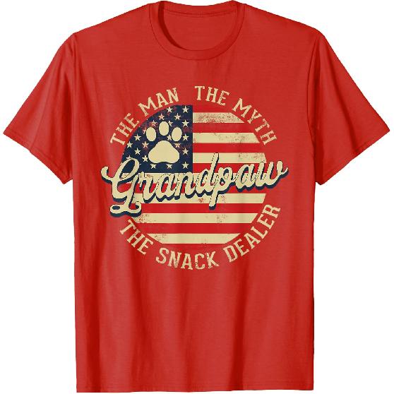 Grandpaw The Myth The Snack Dealer Fathers Day Dog Grandpa T-Shirt