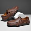 Fashion Hand Sewn Men's Cowhide Casual Leather Shoes Soft Soled Driving Shoes Loafers Men