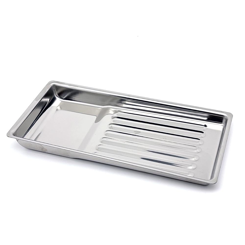 Dental Stainless Steel Medical Tray Rectangular Disinfection Plate Metal Placement Box Dentistry Lab Instrument Tray