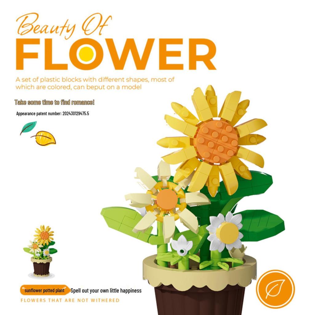 Compatible Lego Succulent Flower Building Blocks - Potted Decorative Toy Gift