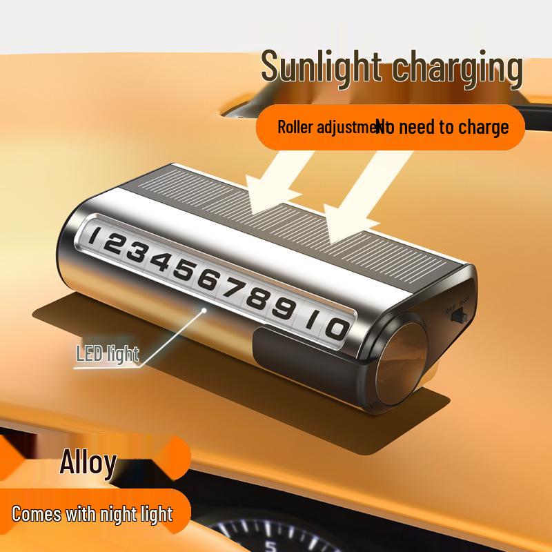 Solar Luminous Temporary Car Parking Sign - Digital Phone Number Plate Ornament