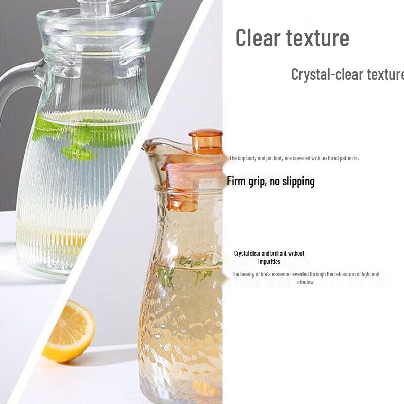 Hammered Glass Heat-Resistant Water Jug Set