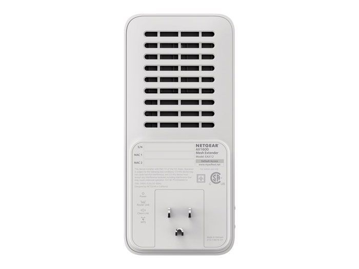 Répéteur Mesh Wifi 6 - NETGEAR - EAX12 - Couvre jusqu'à 100 m² - Débit 1200 Mbit/s - 2,4-5 GHz
