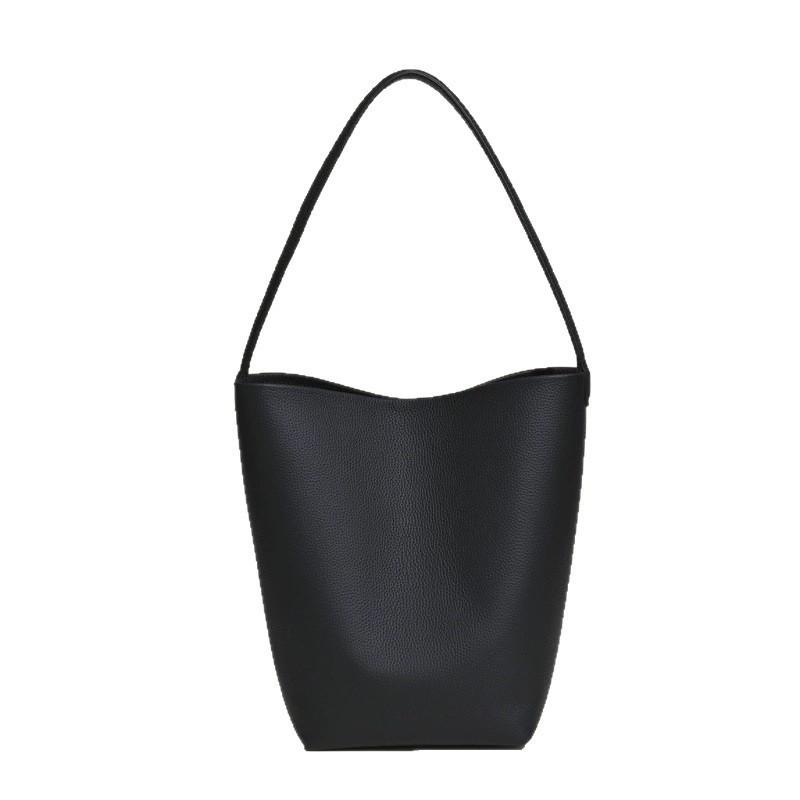 Leather Bucket Bag High-quality Large-capacity One-shoulder Female Fashionable All-matching Commuting Tote 22x15x11cm