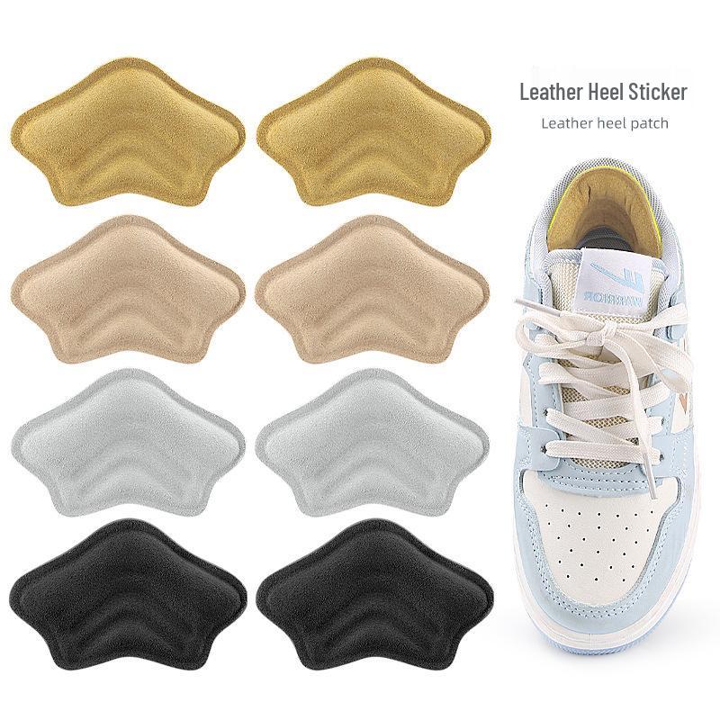 Soft Rebound Leather Heel Stickers for Anti-Wear, Anti-Slip, and Size Adjustment in High Heels and Sneakers