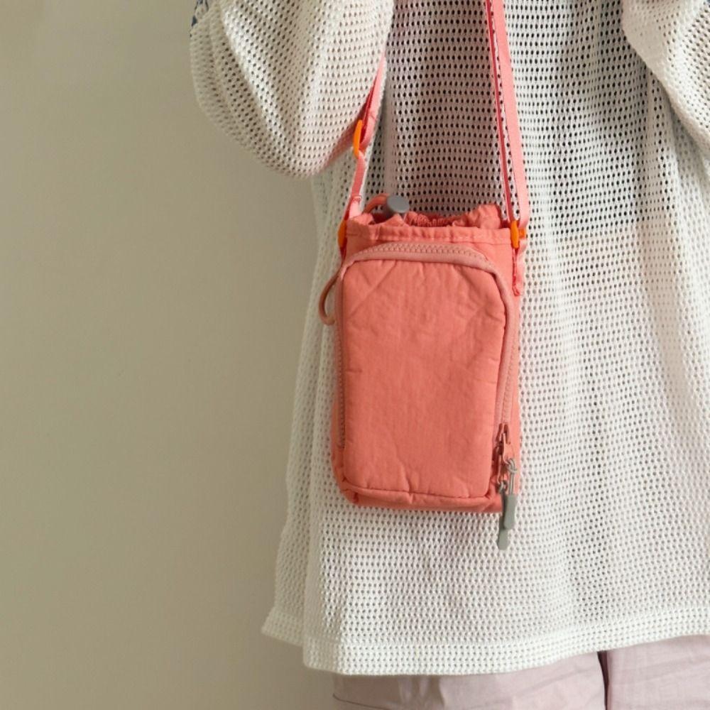 Purse Nylon Shoulder Bag Water Bottle Holde Mobile Phone Bag Casual Crossbody Bag  Travel