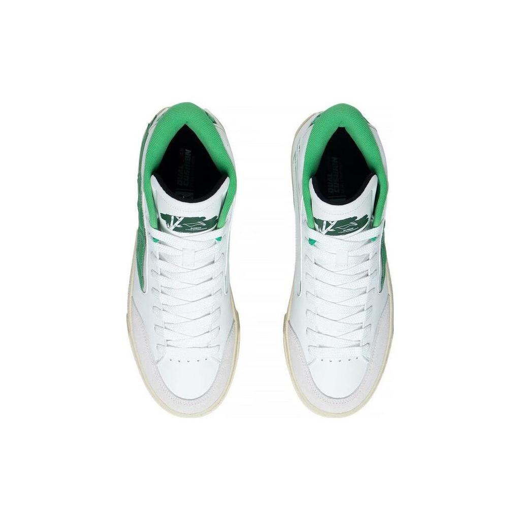 Li Ning Wave 180 Abrasion Resistant Breathable Low Top Skateboard Shoes Men's White Green AECT019-3