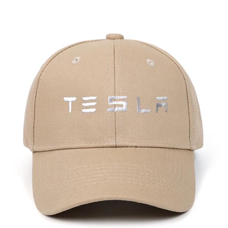 

for Tesla Unisex Four Seasons Adjustable Baseball Caps Snapback Embroidery Hat Men Women Casual Outdoor Sport Running Running хаки