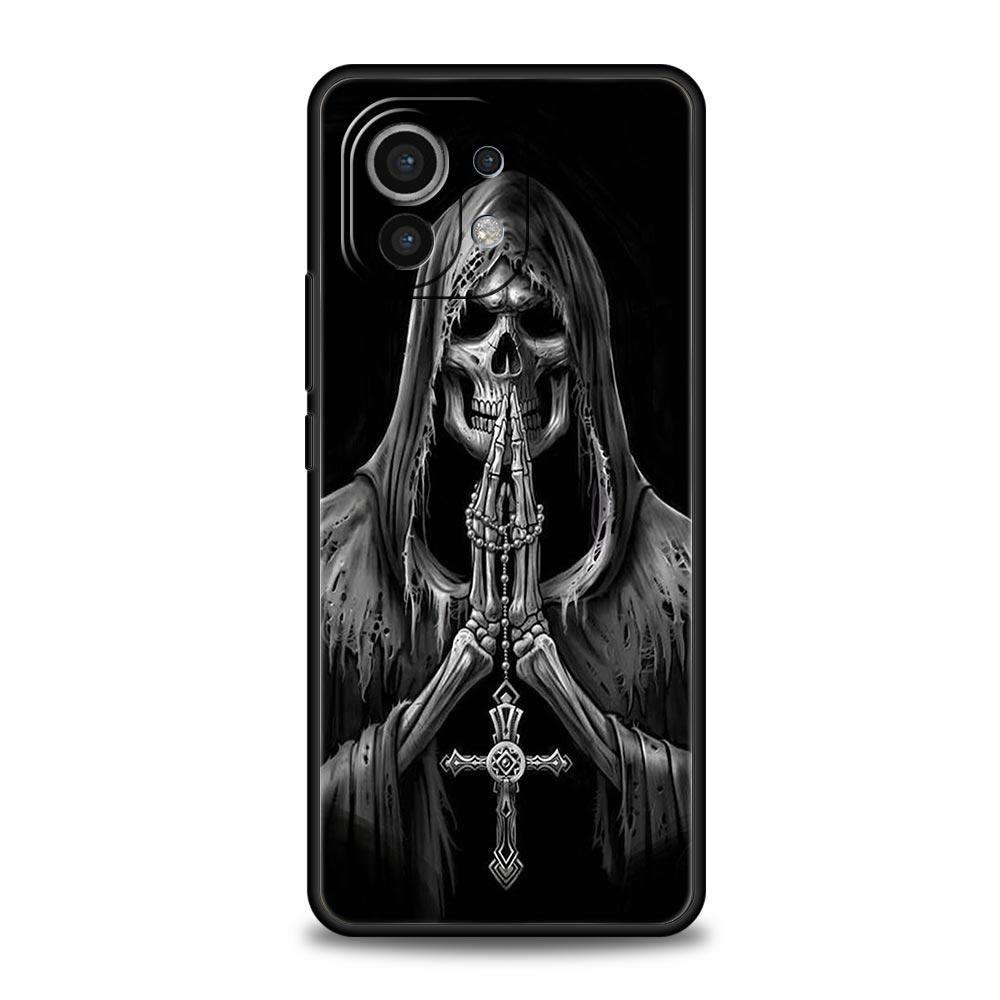 

Чехол для телефона Xiaomi Poco X4 X3 NFC F3 F4 M3 M4 Mi Note 12T 10 11 Ultra 11T 13 Pro 10T 12 Lite 9T 5G Grim Reaper Череп Скелет Xiaomi 13 Pro