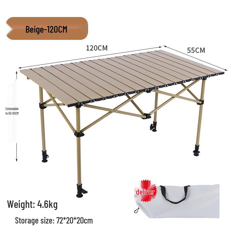 Verstellbarer Outdoor-Roll-up-Klapptisch für Camping und Grillen