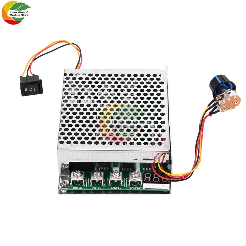 DC10-55V 60A DC Brush Motor Speed Switch Adjustable Forward Reversal Speed Controller Module 12V 24V 36V 48V