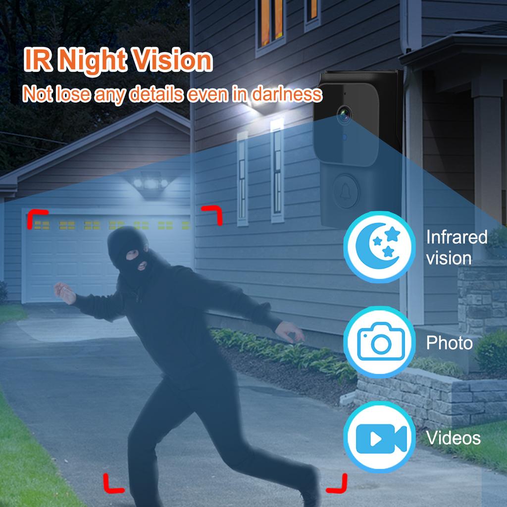WiFi Smart Door Door Camera with 2 App Control Infrared Night Viewing Rechargble Video Intercom Door 2-Way for Vi