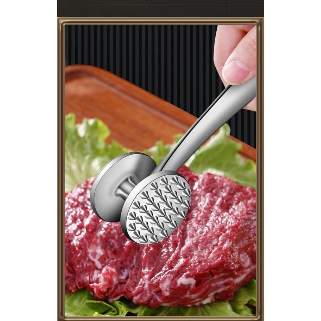 Legierung Fleischklopfer Hammer, Doppelseitiger Küchenfleischklopfer, Steakklopfer mit rutschfestem Griff, Robuster Fleischklopfer