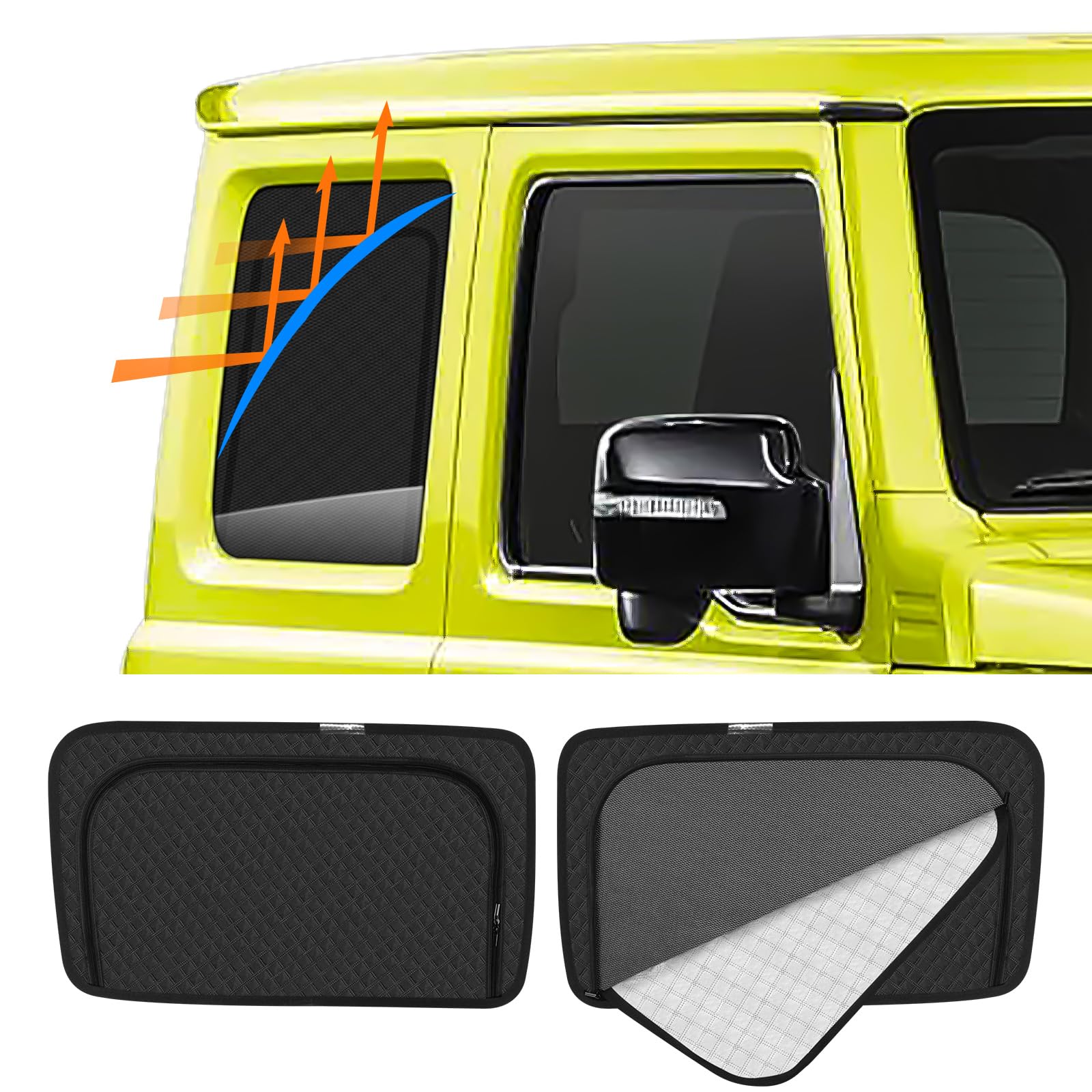 

New Jimny JB04 Series Rear Seat Sunshade with Magnetic Ventilation and Heat Integrated Car Compatible with JIMNY Mesh UV Light Insect and Ventilation