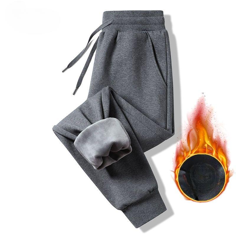 Women Casual Fleece Lined Thick Sweatpants High Street Elegant Loose Straight Trousers Korean Fashion Designer Soild Sports Pants