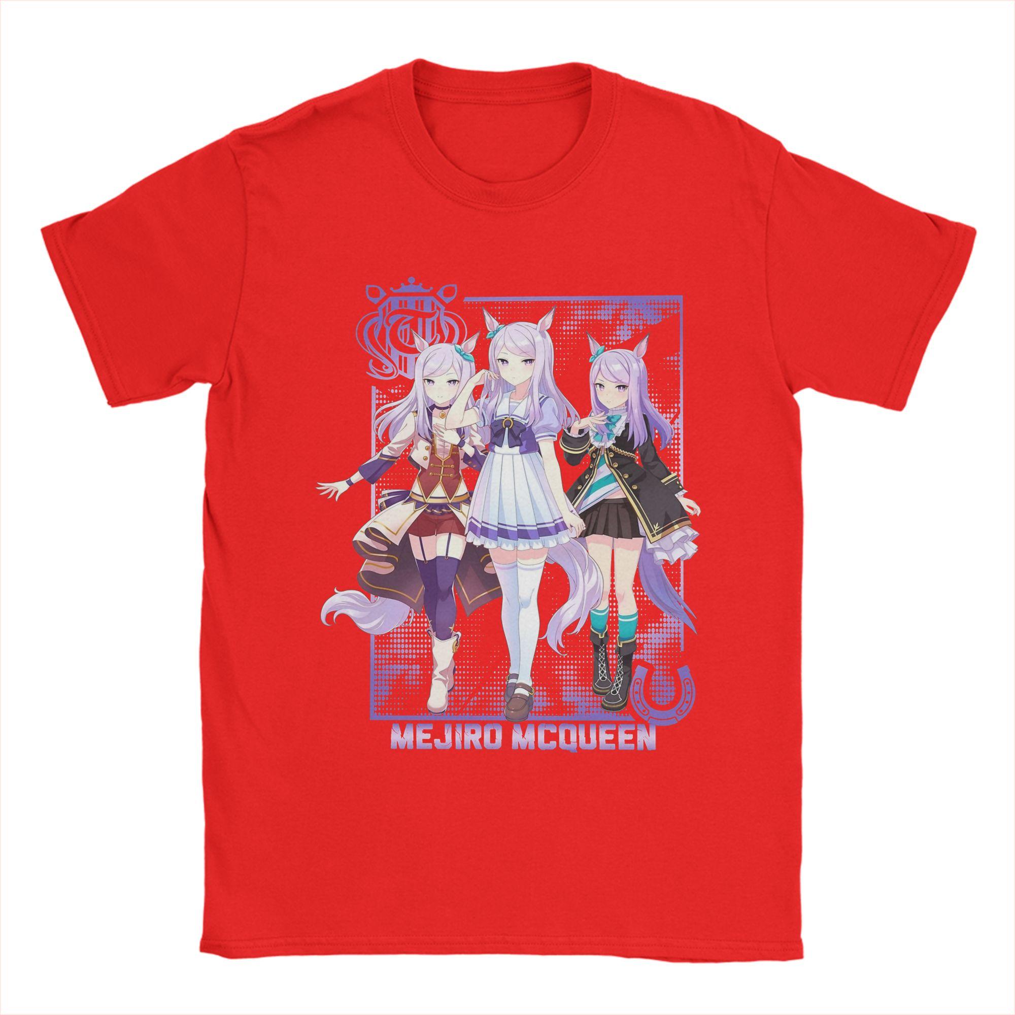 

Уникальные Аниме Футболки Mejiro McQueen Uma Musume Унисекс Круглый Вырез 100% Хлопок Футболки с Коротким Рукавом 6XL Топы M